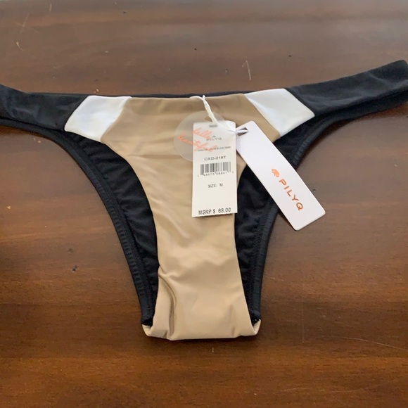 NWT PILYQ Cadillac‎ Color Block Teeny Swim Bottoms - Picture 1 of 5